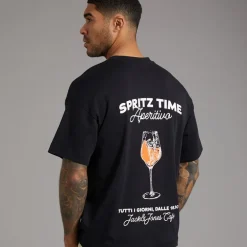 JACK & JONES Herren Küsten Tage T-Shirt Schwarz