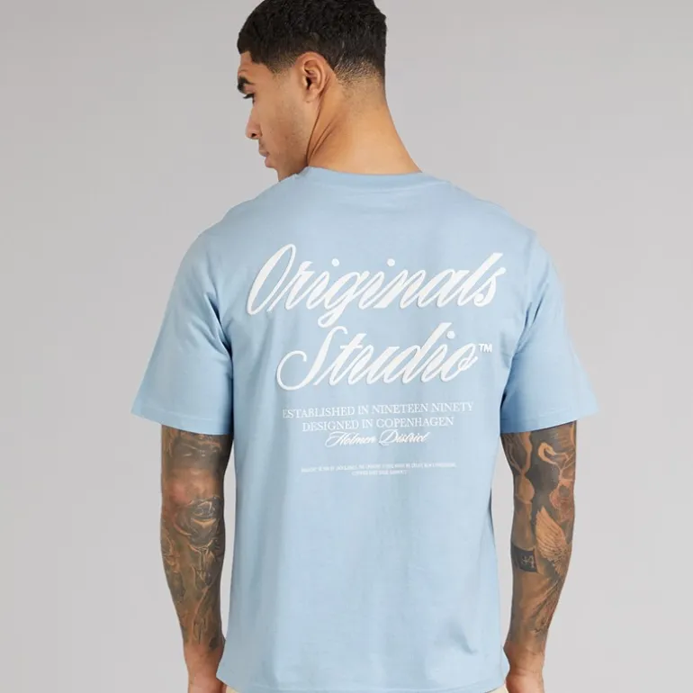JACK & JONES Herren Norrebro Typo T Shirt Skyway