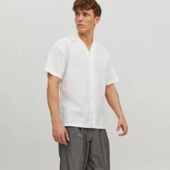 JACK & JONES Herren Sommer Resort Kurzarmhemd Weiß