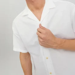 JACK & JONES Herren Sommer Resort Kurzarmhemd Weiß