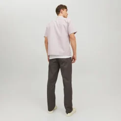 JACK & JONES Herren Sommer Resort Kurzarm Hemd Keramik