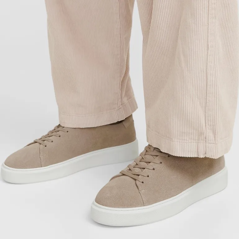 JACK & JONES Herren Stockholm Leder Sneaker Plaza Taupe