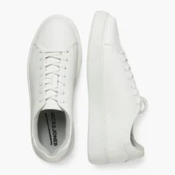 JACK & JONES Herren Stockholm Leder Sneaker Bright White