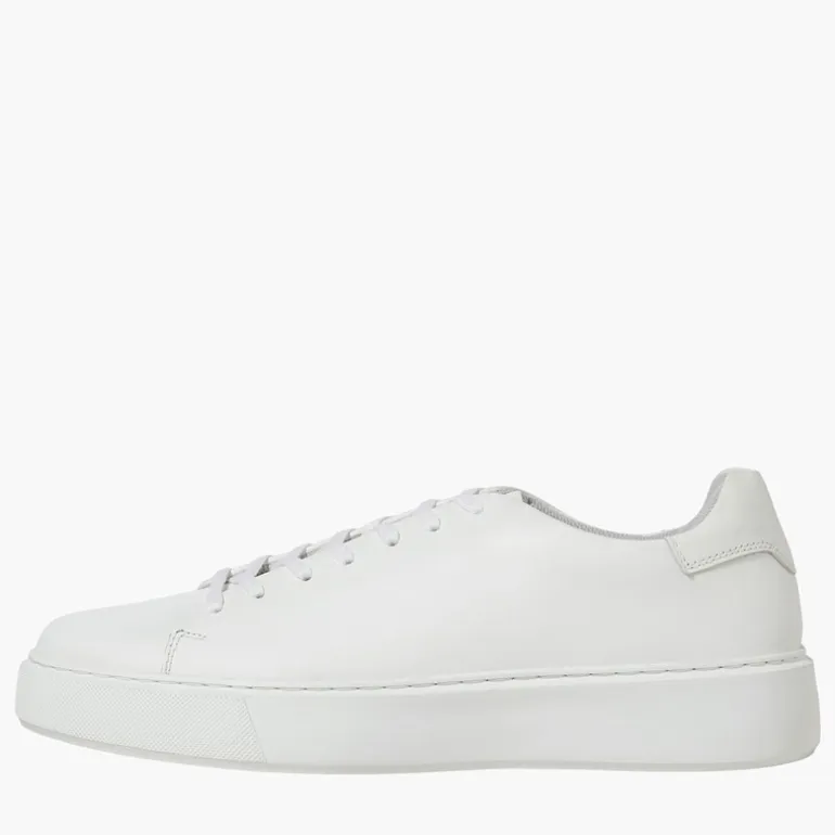 JACK & JONES Herren Stockholm Leder Sneaker Bright White