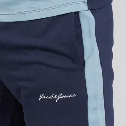 JACK & JONES Herren Trip T Shirt Und Shorts Set Navy Blazer