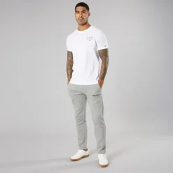 JACK & JONES Herren Vesterbro Jogginghose mit offenem Saum Hellgrau meliert/Schwarz Lgm/Schwarz