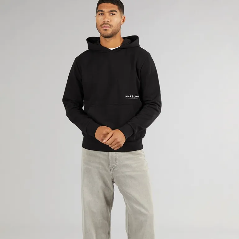 JACK & JONES Herren Vesterbro Seiten Hoodie Schwarz