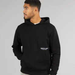 JACK & JONES Herren Vesterbro Seiten Hoodie Schwarz
