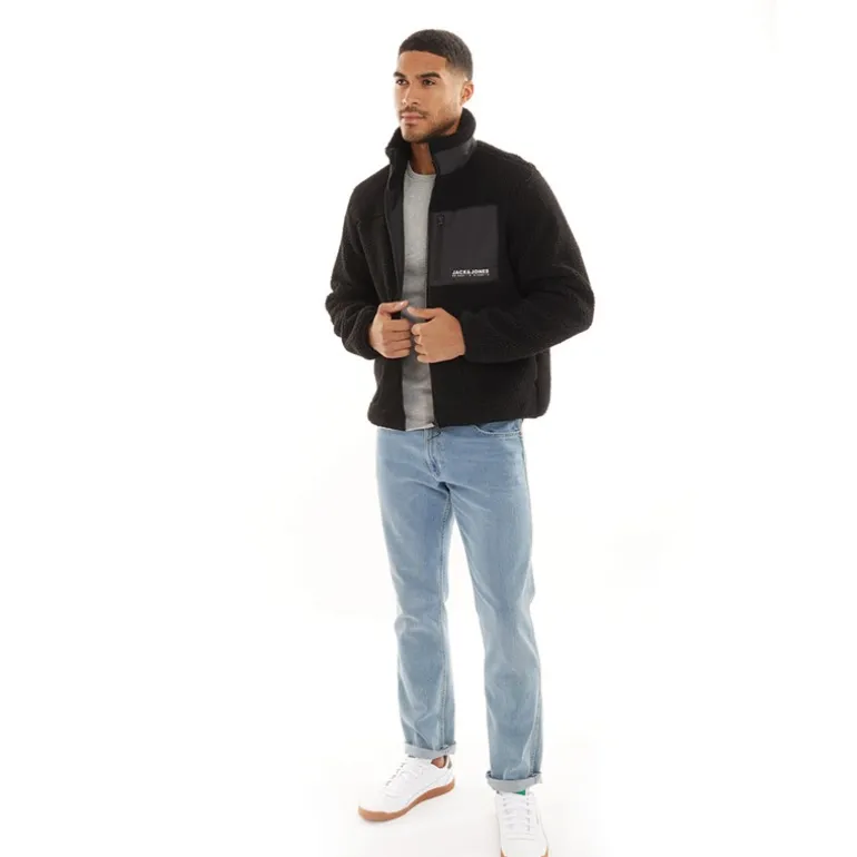 JACK & JONES Herren Vesterbro Teddy Jacke Schwarz