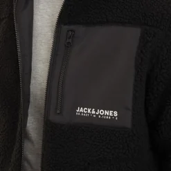 JACK & JONES Herren Vesterbro Teddy Jacke Schwarz