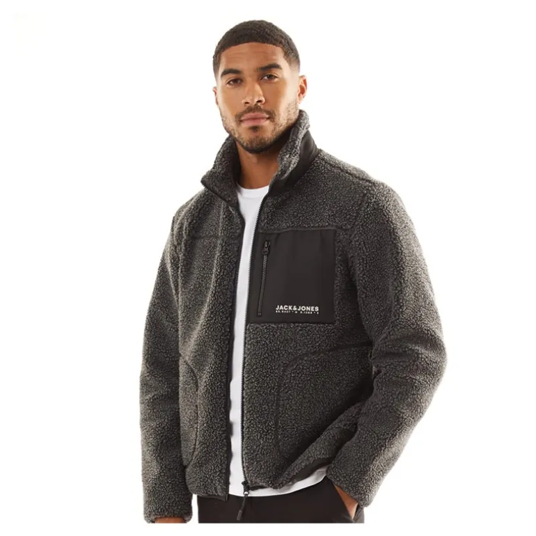 JACK & JONES Herren Vesterbro Teddy Jacke Grau Melange