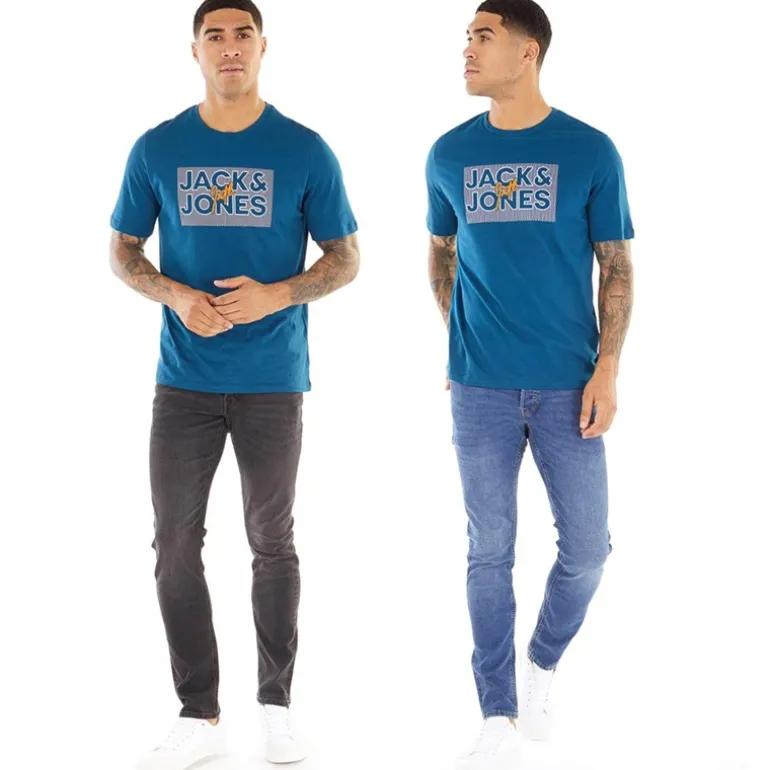 JACK & JONES Jeans Herren Glenn Sq354/327 2er-Pack Blau/Schwarz