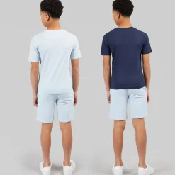JACK & JONES Junge Beau 2er Pack T-Shirts und Shorts Set Cashmere Blue