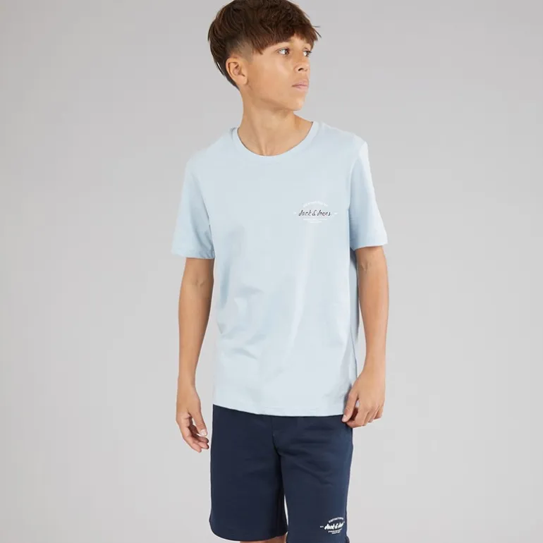 JACK & JONES Junge Brandon T Shirt Und Shorts Set Celestial Blue
