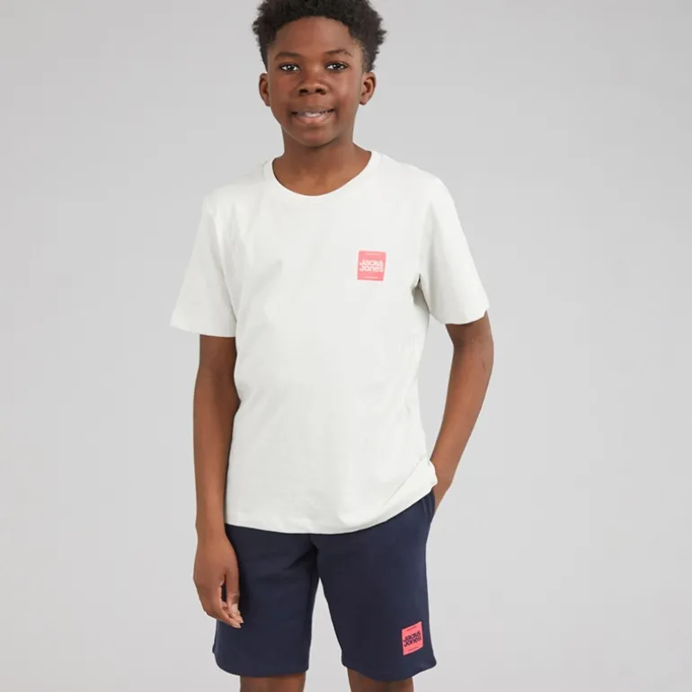 JACK & JONES Junge Brandy T Shirt und Shorts Set Glacier Gray