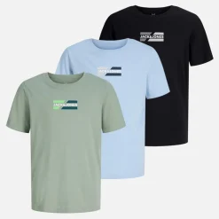 JACK & JONES Junge Corp 3er-Pack T Shirts Cashmere Blue