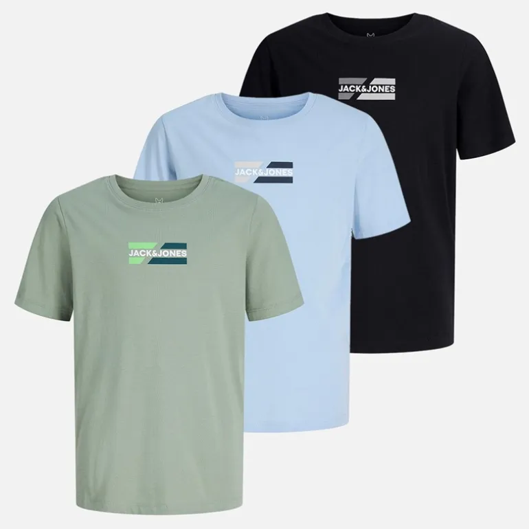JACK & JONES Junge Corp 3er-Pack T Shirts Cashmere Blue