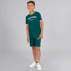 JACK & JONES Junge Corp Trend T Shirt Und Shorts Set Deep Teal