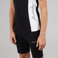 JACK & JONES Junge Jax Blockier T Shirt und Hose Set Schwarz