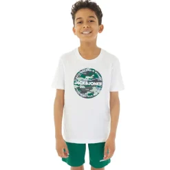 JACK & JONES Junge Jjpete Camouflage T Shirt und Shorts Set Storm