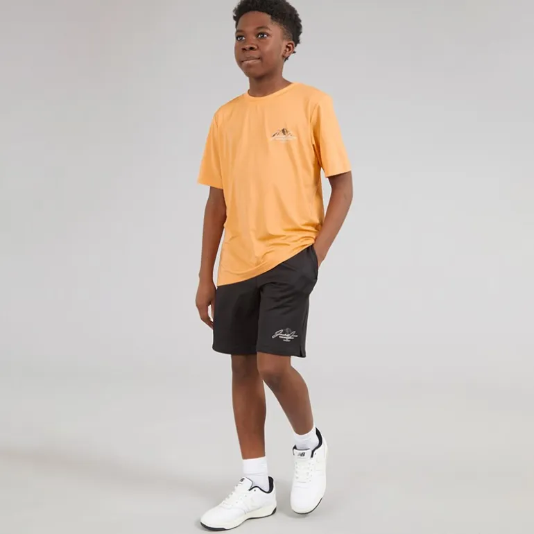 JACK & JONES Junge Mountain Tech T Shirt Und Shorts Set Peach Cobbler
