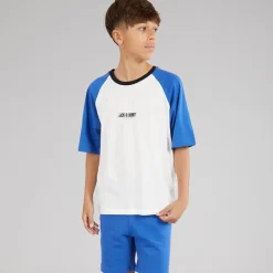 JACK & JONES Junge Oern T Shirt und Shorts Co Ord Set Beaucoup Blue
