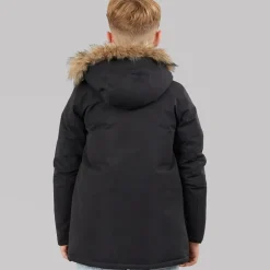 JACK & JONES Junge Parka mit abnehmbarem Fell Schwarz