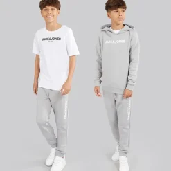 JACK & JONES Junge Rarry Dreiteiliger Trainingsanzug Und T-Shirt Set Alloy / Weiss