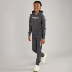 JACK & JONES Junge Rarry Hoodie Und Jogginghose Trainingsanzug Asphalt
