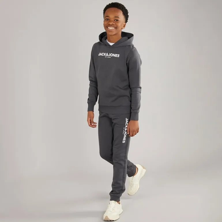JACK & JONES Junge Rarry Hoodie Und Jogginghose Trainingsanzug Asphalt
