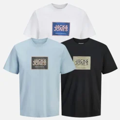 JACK & JONES Junge Regen Drei Pack T Shirts Schwarz