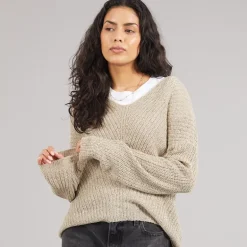 Jacqueline De Yong Damen Megan Strick Pullover Cement