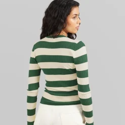 Jacqueline De Yong Damen Pflaume Langarm Strick Pullover Trekking Green
