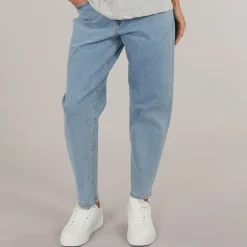 JJXX Damen Lissabon Hohe Taille Mom Jeans Hellblaue Jeans