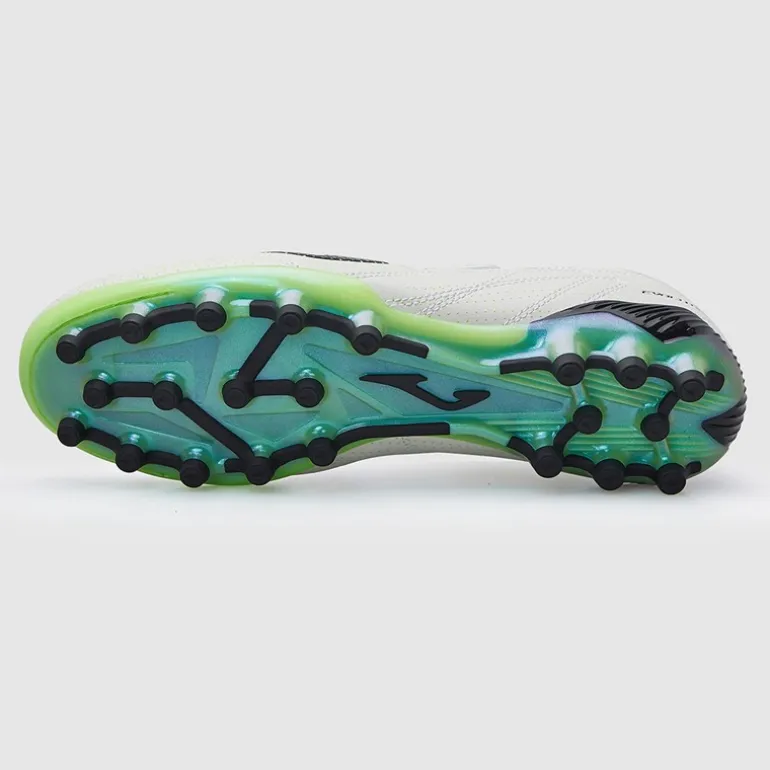 Joma Herren Evolution 25 AG Kunstrasen Fussball Schuhe Weiß/Fluoro Green
