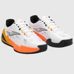 Joma Herren Open 25 Padel Schuhe White Fluorescent Saffron