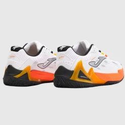 Joma Herren Open 25 Padel Schuhe White Fluorescent Saffron