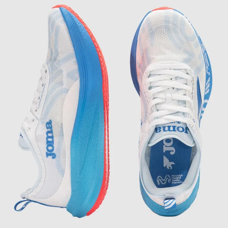 Joma Herren R1000 25 Madrid Halbmarathon Carbonplatte Neutrale Laufschuhe Weiß