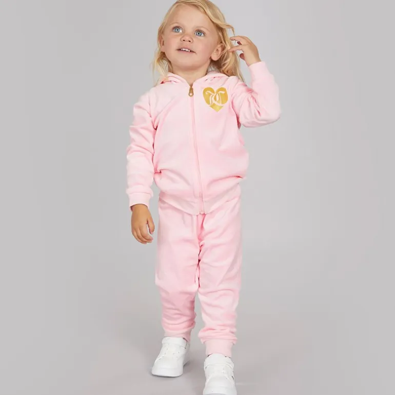 Juicy Couture Baby Mädchen Velours Herz Logo Trainingsanzug Mandelblüte