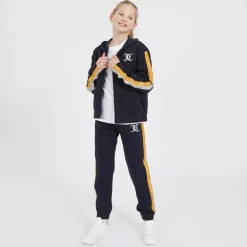 Juicy Couture Mädchen Glitzer Streifen Reißverschluss Trainingsanzug Set Nachthimmel