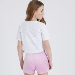 Juicy Couture Mädchen Herz Boxy T Shirt Und Samt Shorts Set Pink Lavender
