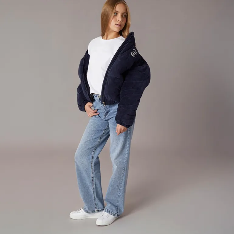 Juicy Couture Mädchen Samt Stehkragen Daunenjacke Nachthimmel