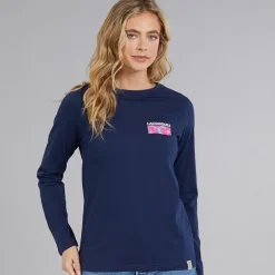 Lagooners Damen Brixcombe Langarm T Shirt Navy