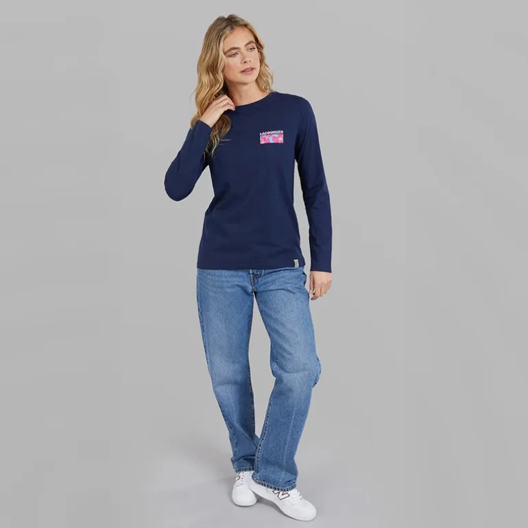Lagooners Damen Brixcombe Langarm T Shirt Navy
