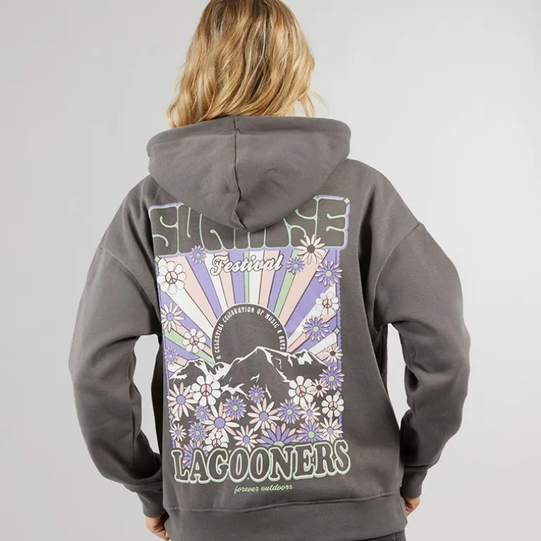 Lagooners Damen Festival Kapuzenpullover Grau