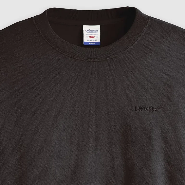 Levi's Herren Authentischer Crew Sweatshirt Black Agate Garment Dye