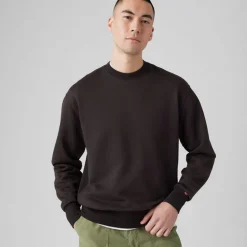 Levi's Herren Authentischer Crew Sweatshirt Black Agate Garment Dye