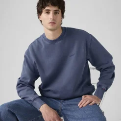 Levi's Herren Authentischer Crew Sweatshirt Sargasso Sea Garment Dye