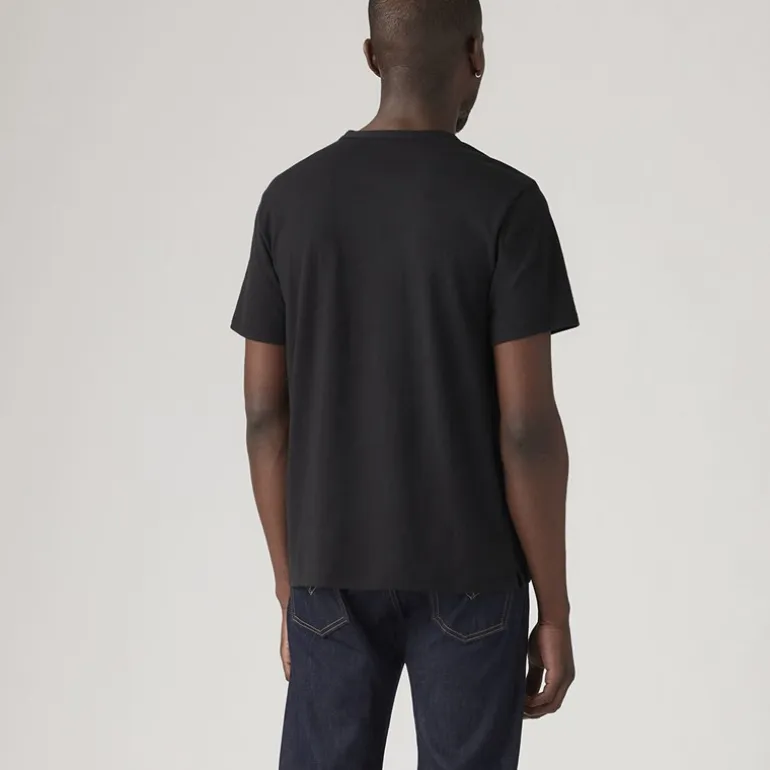 Levi's Herren Kurzarm HM T-Shirt Henley Mineral Black
