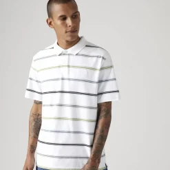 Levi's Herren Poloshirt Rowan Stripe Bright White